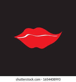 Lips of a woman logo design vector illustration