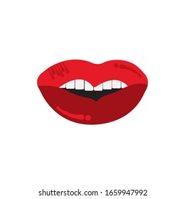 Lips of a woman logo design vector illustration
