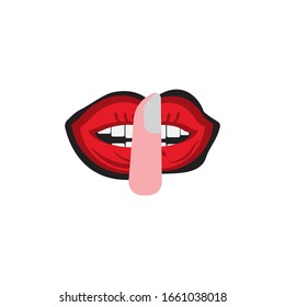 Lips of a woman logo design vector illustration
