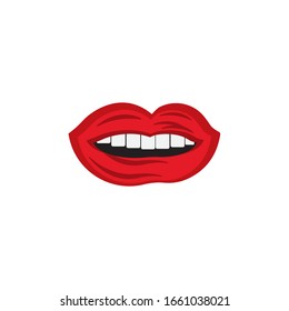 Lippen einer Vektorillustration mit Frauenlogo
