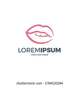 Lips of a woman logo design vector illustration
