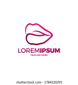 Lips of a woman logo design vector illustration
