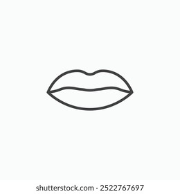 Lipsline in schwarzer Farbe mit dünner Linie. Flache einfache Vektorsymbol-Illustration.