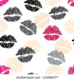 Lips.Seamless pattern.