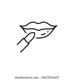 Lipstick application icon. Simple lipstick application icon for social media, app, and web design. Vector illustration