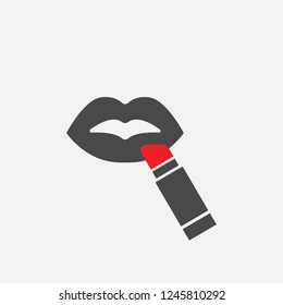 Lipstick Beauty icon on lips fashion and beauty icon
