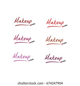 Lipstick beauty logo icon vector illustration design