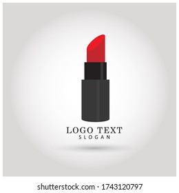 Lipstick & Beauty Logo. Symbol & Icon Vector Template.