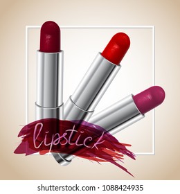 Lipstick of berry tints, vector illustration