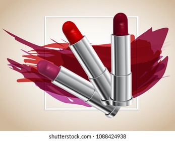 Lipstick of berry tints, vector illustration