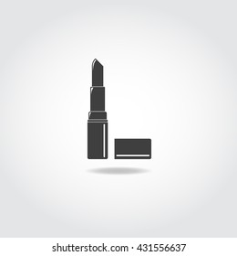 Lipstick black icon. Open lipstick for makeup.