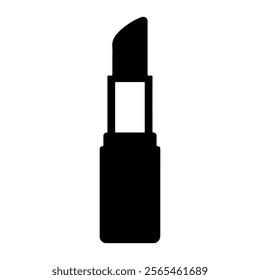 Lipstick black silhouette vector illustration on white background.
