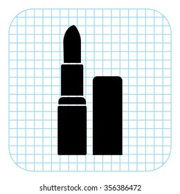 lipstick - black  vector icon