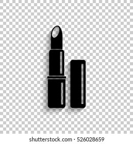 lipstick - black vector icon  with shadow