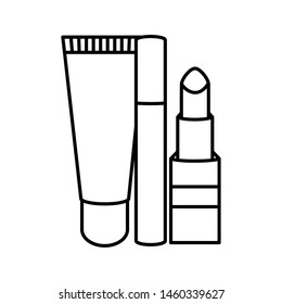 lipstick and bottle make up drawing icon