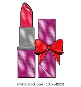 lipstick bow wrapped cosmetic makeup products