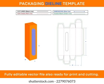 Lipstick Box Dieline Template Design