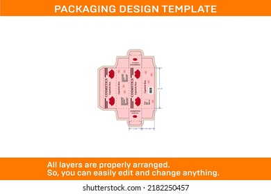 Lipstick box packaging design template and 3D vector file