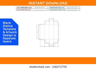 Lipstick box packaging design template and 3D vector file