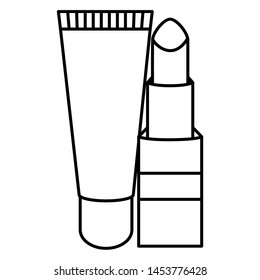 lipstick and bright make up drawing icon