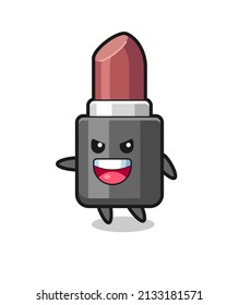 lipstick cartoon with very excited pose , cute style design for t shirt, sticker, logo element
