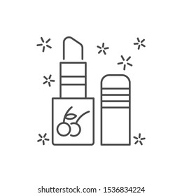 Lipstick cherry icon. Simple line, outline vector of hygiene icons for ui and ux, website or mobile application on white background