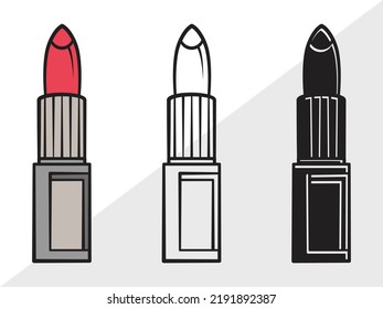 Lipstick Clipart SVG Printable Vector Illustration