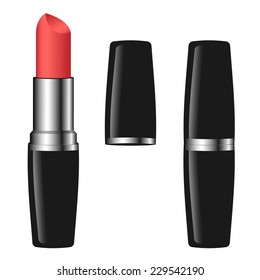 Ilustración de lápiz labial cerrada y abierta - ilustración vectorial