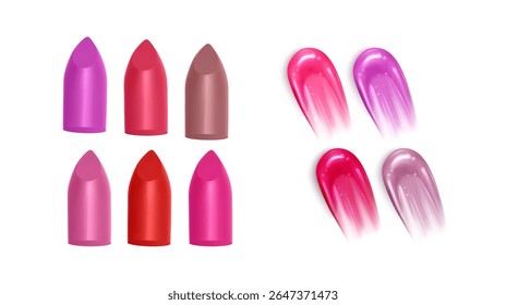 Batom Coleção Três cores vibrantes no batom líquido branco