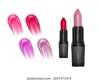 Batom Coleção Três cores vibrantes no batom líquido branco