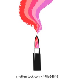 Lipstick colorful, vector illustration isolated