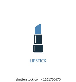 Lipstick concept 2 colored icon. Simple blue element illustration. Lipstick concept symbol design from Beauty set. Can be used for web and mobile UI/UX