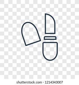 Lipstick concept vector linear icon isolated on transparent background, Lipstick concept transparency concept in outline style