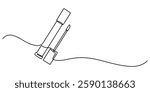 Lipstick Continuous Line Icon, Lipstick Web Banner, Lipstick Continuous Line Art Illustration, Continuous one line drawing of lipstick cosmetic vector illustration, Minimal design, make up print. 