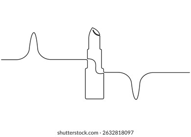 Batom contínuo um desenho de linha e estilo minimalista isolar contorno vetor ícone