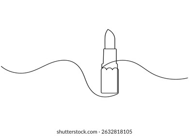 Batom contínuo um desenho de linha e estilo minimalista isolar contorno vetor ícone