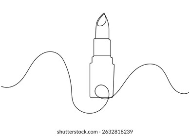 Batom contínuo um desenho de linha e estilo minimalista isolar contorno vetor ícone