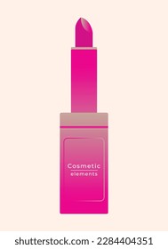 Lipstick cosmetic element makeup beauty product, brown red pink orange lipstick vector illustration	
