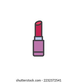 Lipstick cosmetic filled outline icon, line vector sign, linear colorful pictogram isolated on white. Symbol, logo illustration. Vector graphics