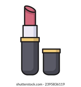 Lipstick cosmetic flat icon for apps and websites on trendy design