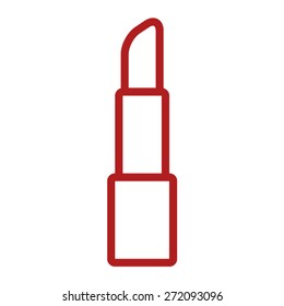 Lipstick cosmetic line art vector icon for apps and websites