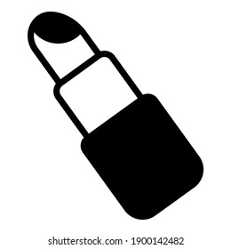 Lipstick, cosmetic, makeup black vector icon