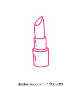 Icono de doodle de lápiz labial