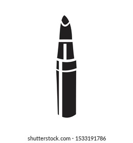 Lipstick Doodle Icon flat black Vector