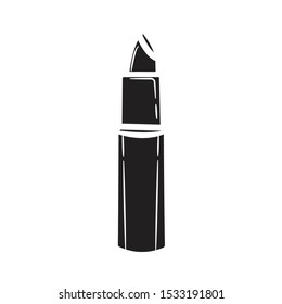 Lipstick Doodle Icon flat black Vector