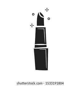 Lipstick Doodle Icon flat black Vector