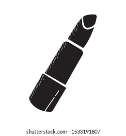 Lipstick Doodle Icon flat black Vector