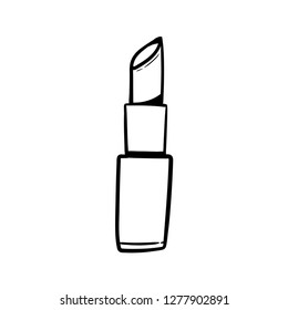 lipstick doodle icon vector drawing