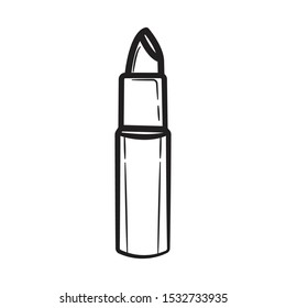 Lipstick Doodle Icon Vector Drawing Stock Vector