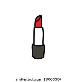 lipstick doodle icon, vector illustration